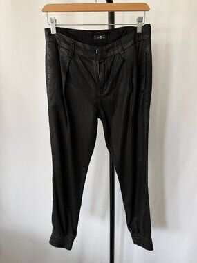 7 For All Mankind Coated Moto Jeans – Black – Size 24 - New with Tags
